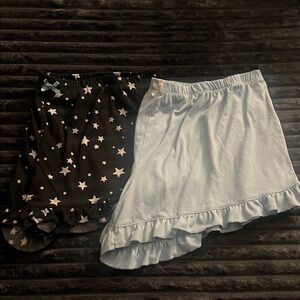 Women's Starry Night and Light Blue Ruffle Shorts